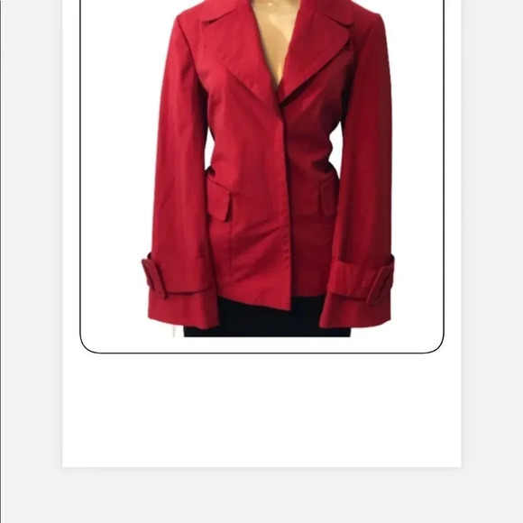Alfani jacket Red BELTED PLEATED BACK PEACOAT SZ XS - Picture 1 of 4